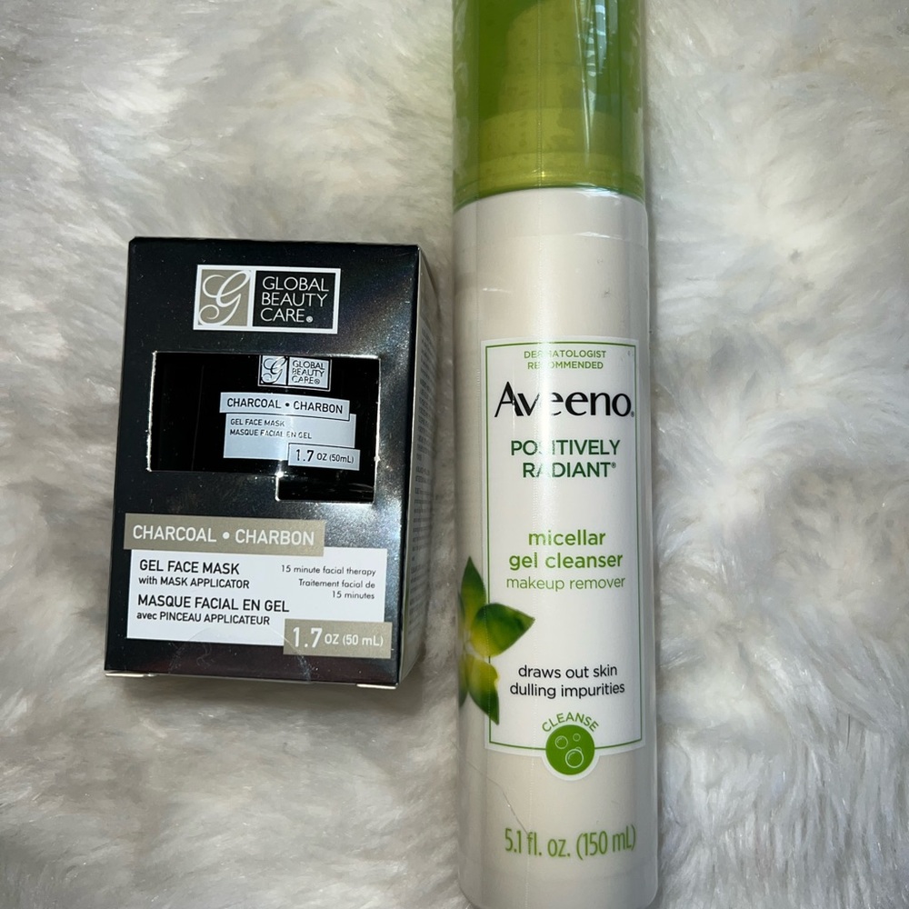 Face cleanser and gel charcoal mask